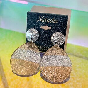 Natasha Sparkle All The Way Glitter Teardrop Earrings